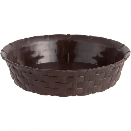 Imagen de Plato Maceta Redonda Estilo Ratán 25cm Marrón Reyplast disponible para compra online