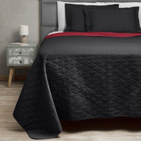 Quilt Bicolor Negro Rojo. Masel