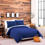 Quilt Velvet Termico Sherpa Azul 2Plazas
