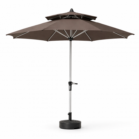 Quitasol 2.7m redondo Gris con base para outdoor disponible online en El Container
