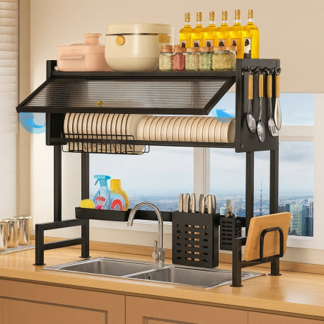 Secador escurridor de platos con almacenamiento superior para muebles disponible online en El Container