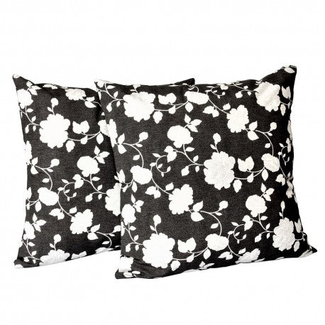 Set 2 Cojines Lona Española Roberta 50x50 BLACK