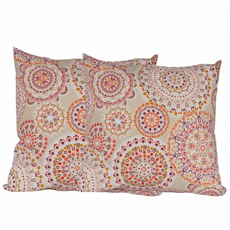 Set 2 cojines Lona Española Cartagena 50x50 cm. Naranja. Masel