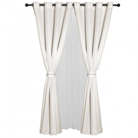 Set Cortina Barbara 8 pzas. 140 x 225 cms. Crudo. Masel