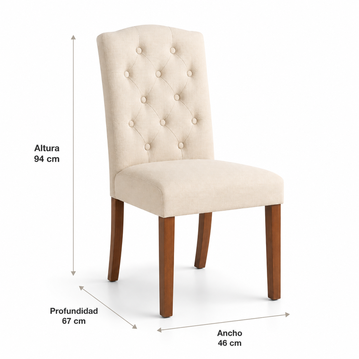 Silla de Comedor Acolchada Madera Elegance