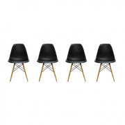 Sillas Eames DSW. Juego Cuatro Sillas Color Negro