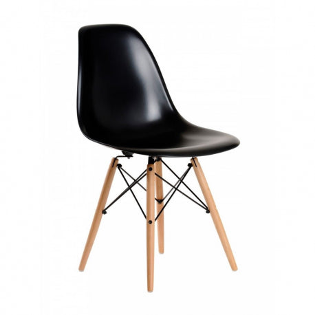 Sillas Eames DSW. Juego Cuatro Sillas Color Negro