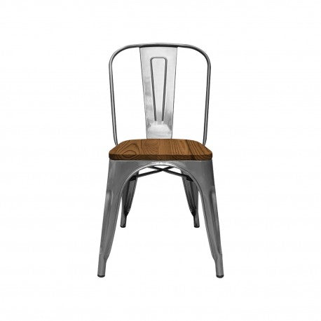 Sillas Tolix New Metal Base Dark Wood. Pack 2 unidades