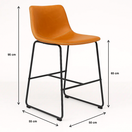 Taburete Phoenix Cuero PU Caramel