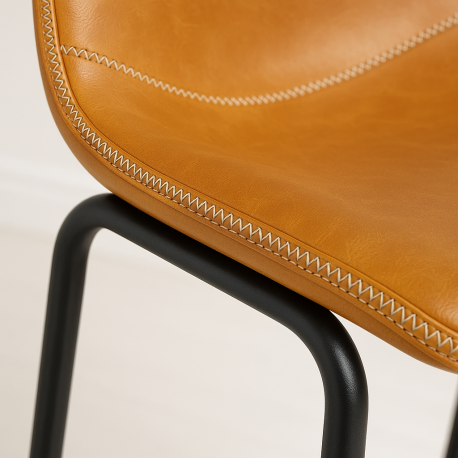 Taburete Phoenix Cuero PU Caramel