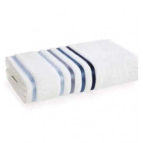 Toalla de Mano Karsten Lumina Blanco Azul 48x80 cm Algodón 500g Alta Absorción El Container