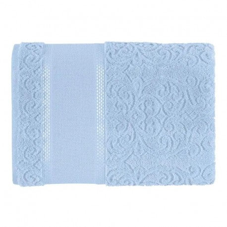 Toalla de Visita Karsten Melina Celeste 33x50 cm Algodón Bordable El Container