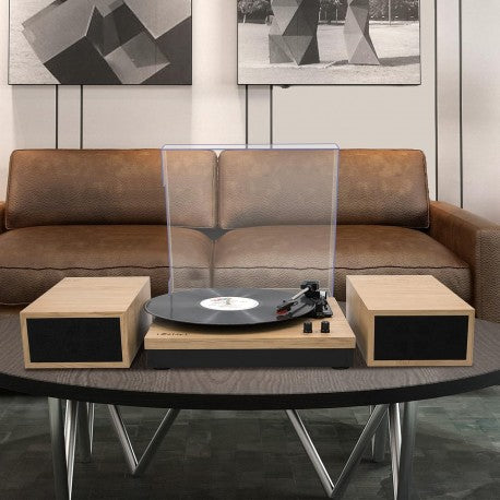 Tocadisco Bluetooth + Parlantes Modern Wood LPSC-008