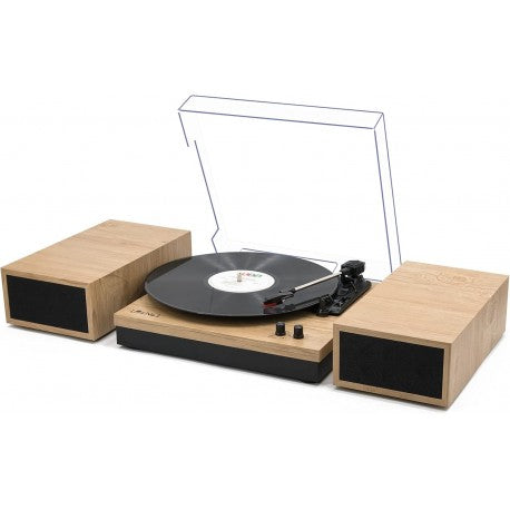 Tocadisco Bluetooth + Parlantes Modern Wood LPSC-008