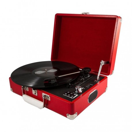 Tocadiscos Bluetooth 3 Velocidades Con Maleta Roja ST14012-29B