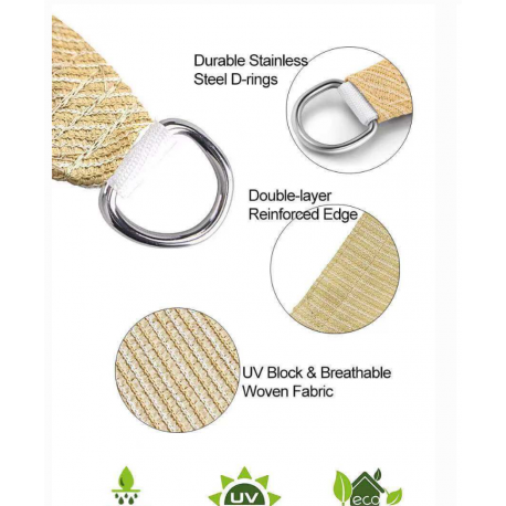 Toldo Triangular Beige 3x3x3 Metros