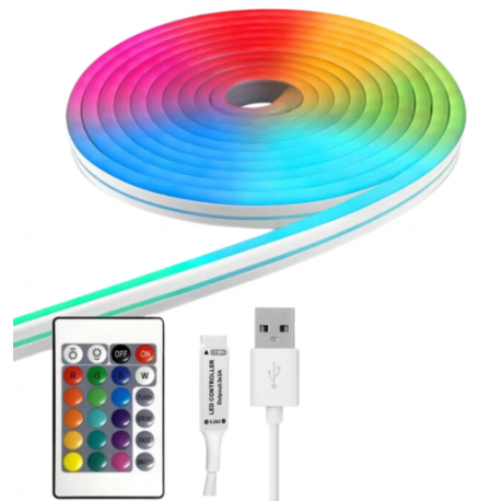 Cinta 5v neon 3535 108led ip54 10mm rgb c/adhesivo 3mt konnergie para iluminación disponible online en El Container