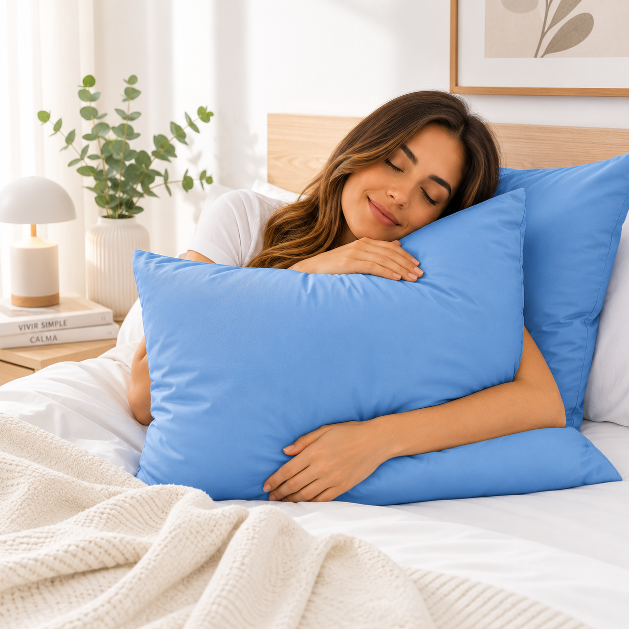 Pack 2 Almohadas 50x70cm Premium Eco turquesa, Masel