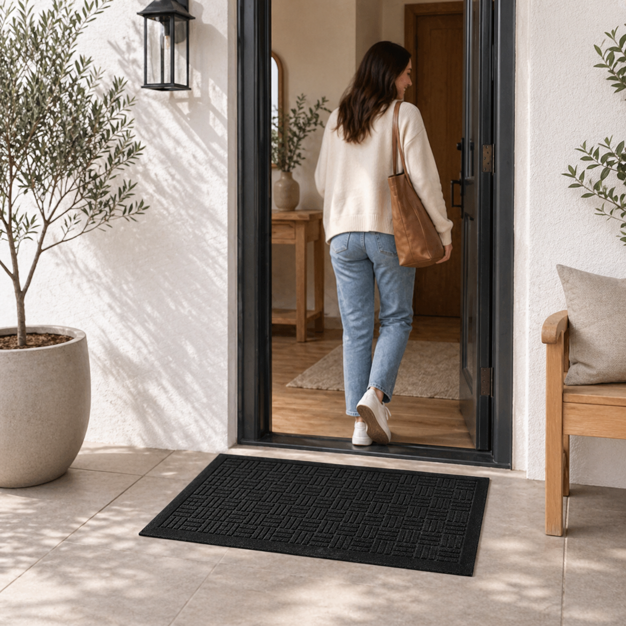 Limpia Pies Antideslizante 75x45cm Negro