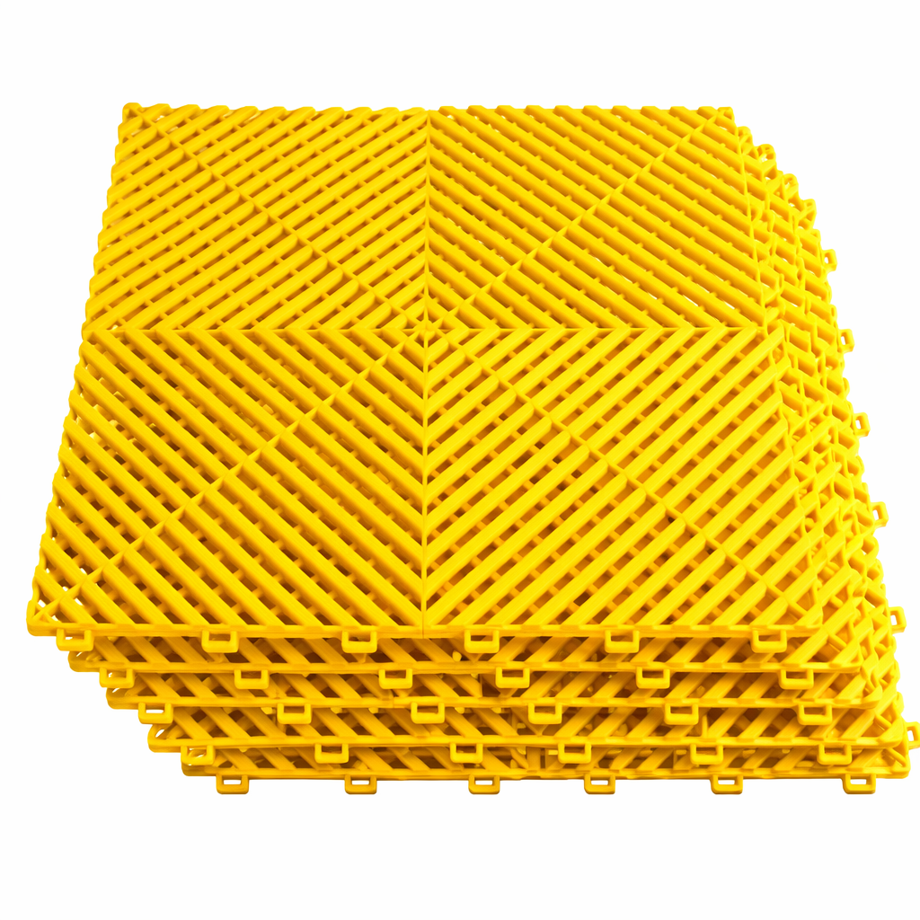Piso Encastrable Plástico Garaje Autolavado Taller Detailing caja 6 unidades Amarillo