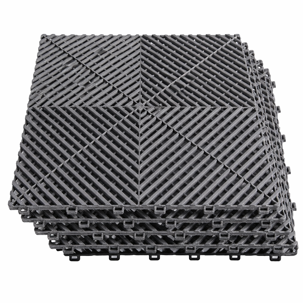 Piso Encastrable Plástico Garaje Autolavado Taller Detailing caja 6 unidades Gris
