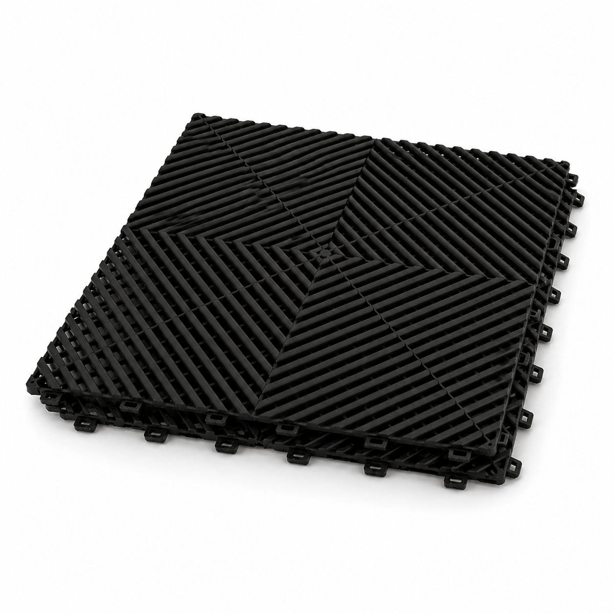 Piso Encastrable Plástico Garaje Autolavado Taller Detailing caja 6 unidades Negro