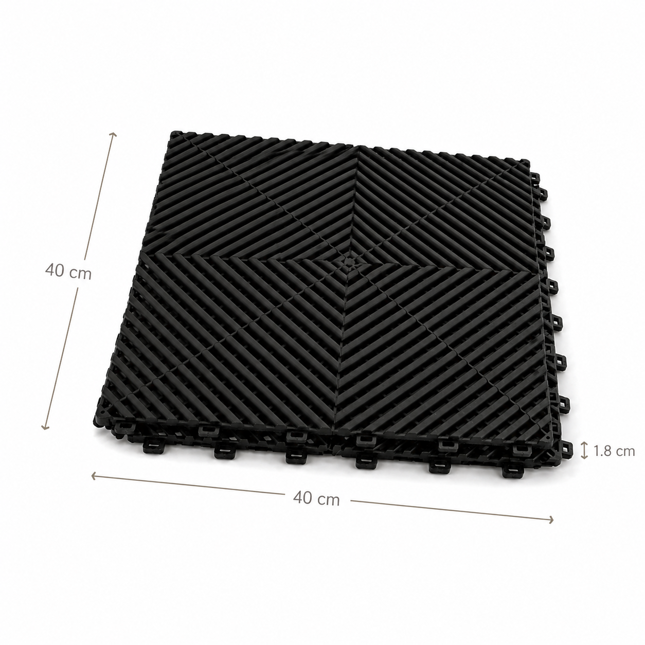 Piso Encastrable Plástico Garaje Autolavado Taller Detailing caja 6 unidades Negro