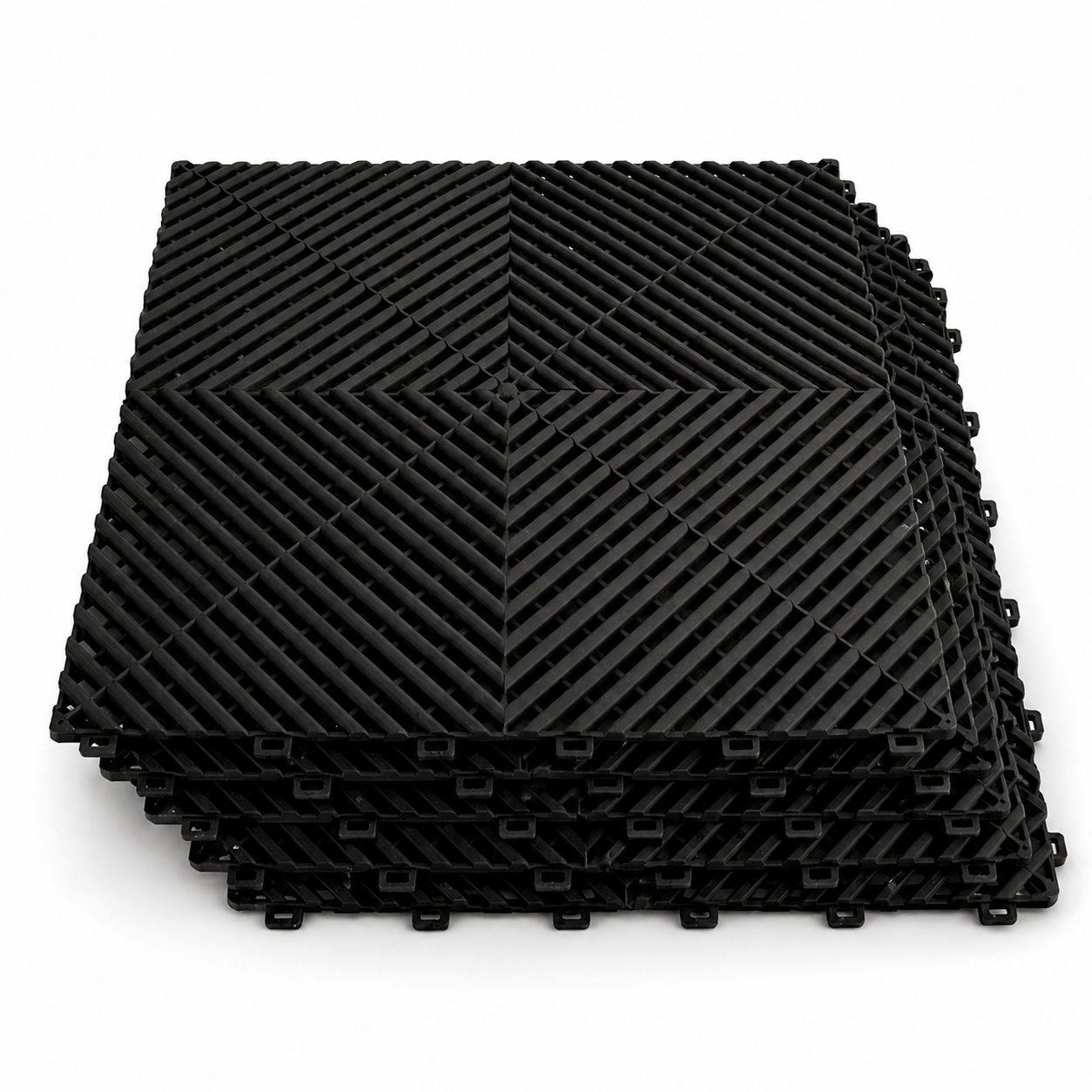 Piso Encastrable Plástico Garaje Autolavado Taller Detailing caja 6 unidades Negro