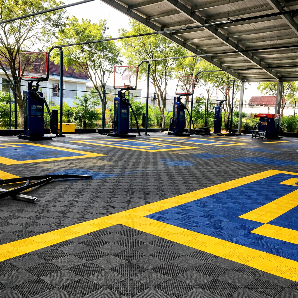 Piso Encastrable Plástico Garaje Autolavado Taller Detailing caja 6 unidades Gris