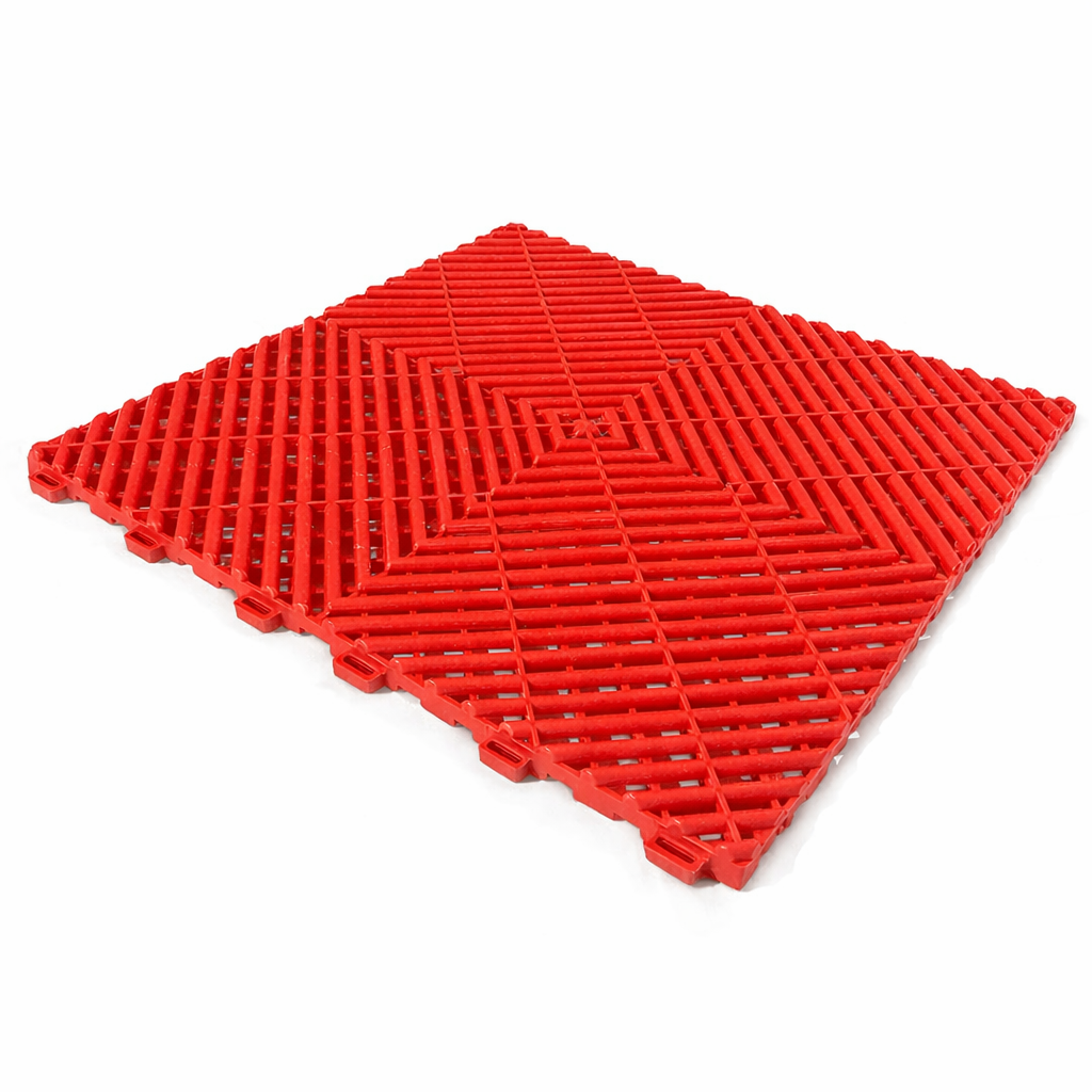 Piso Encastrable Plástico Garaje Autolavado Taller Detailing caja 6 unidades Rojo