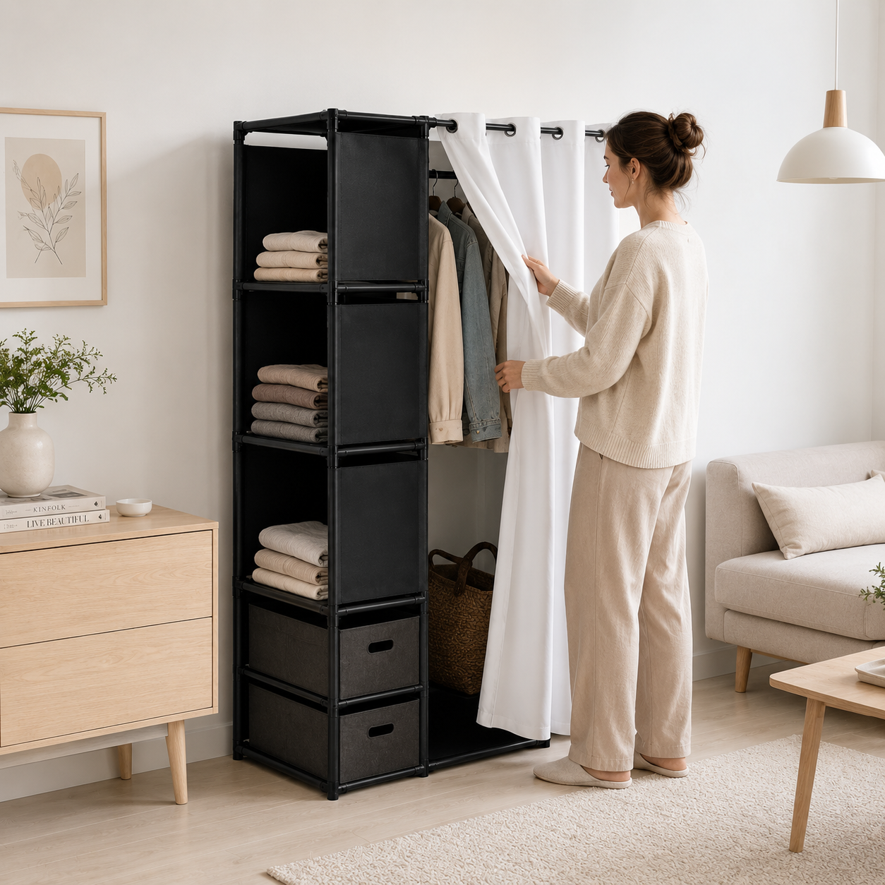 Closet organizador plegable Gris
