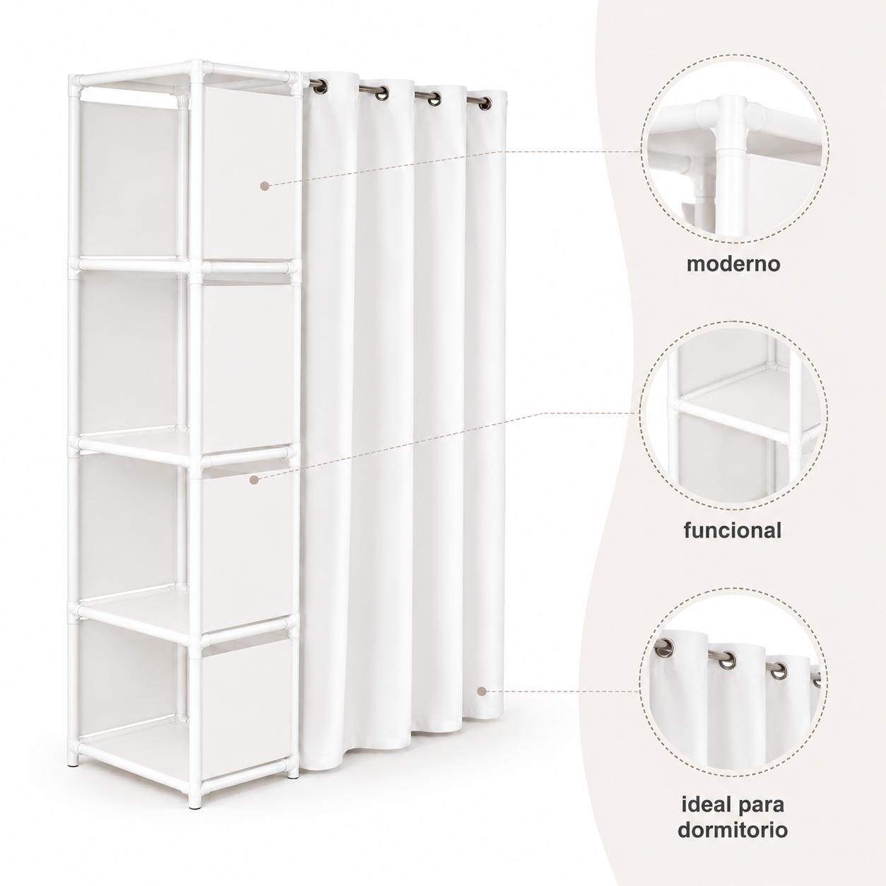 Closet organizador plegable blanco