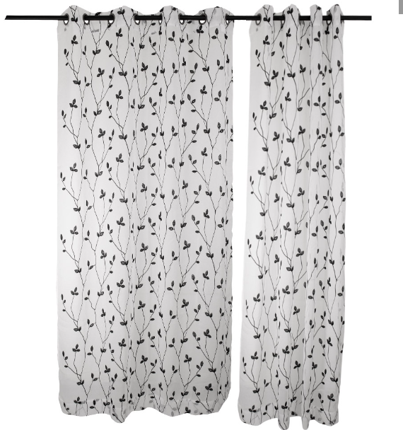 Set de Cortinas Argollas Teresita negro, Masel