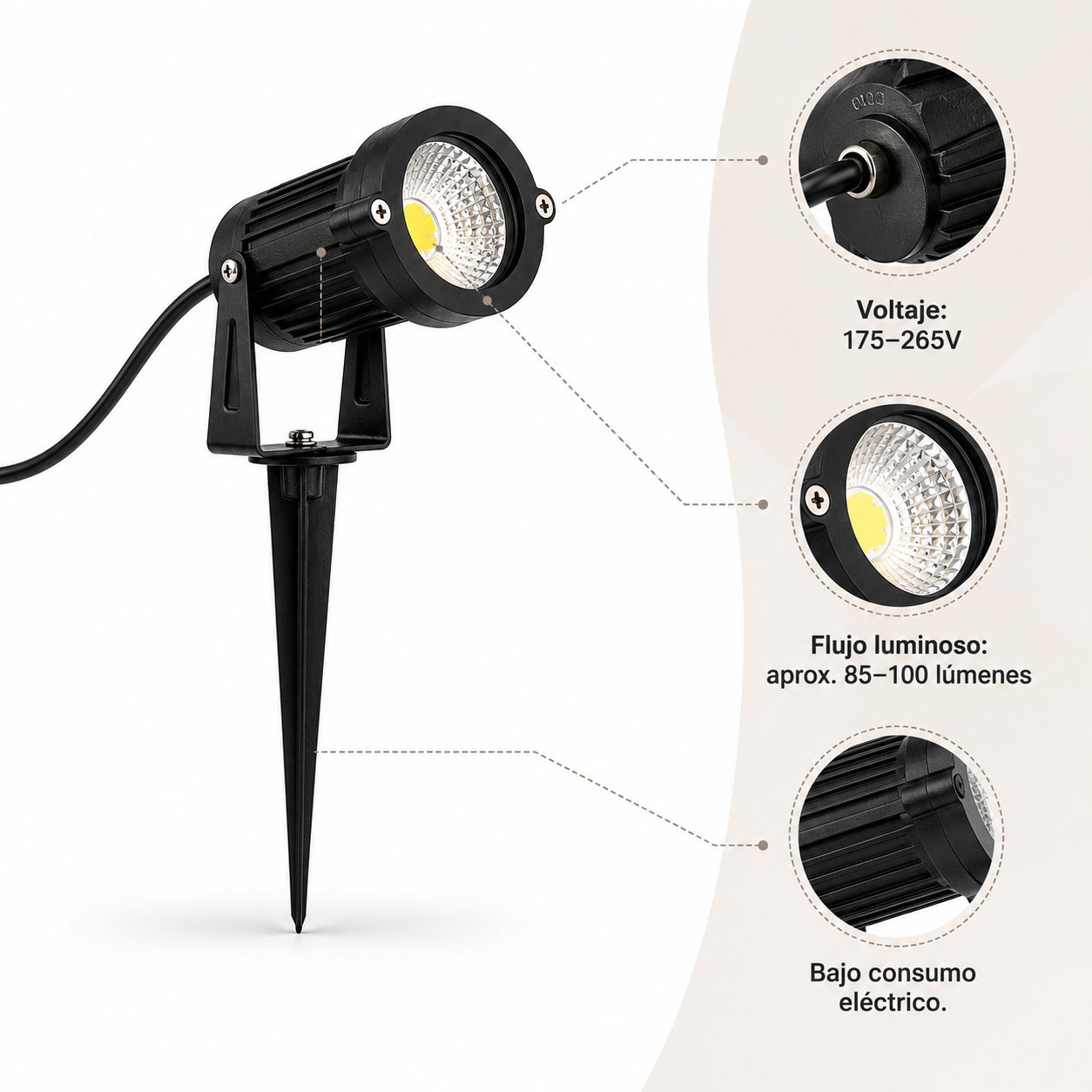 Foco Estaca 1W 3000K Konnergie