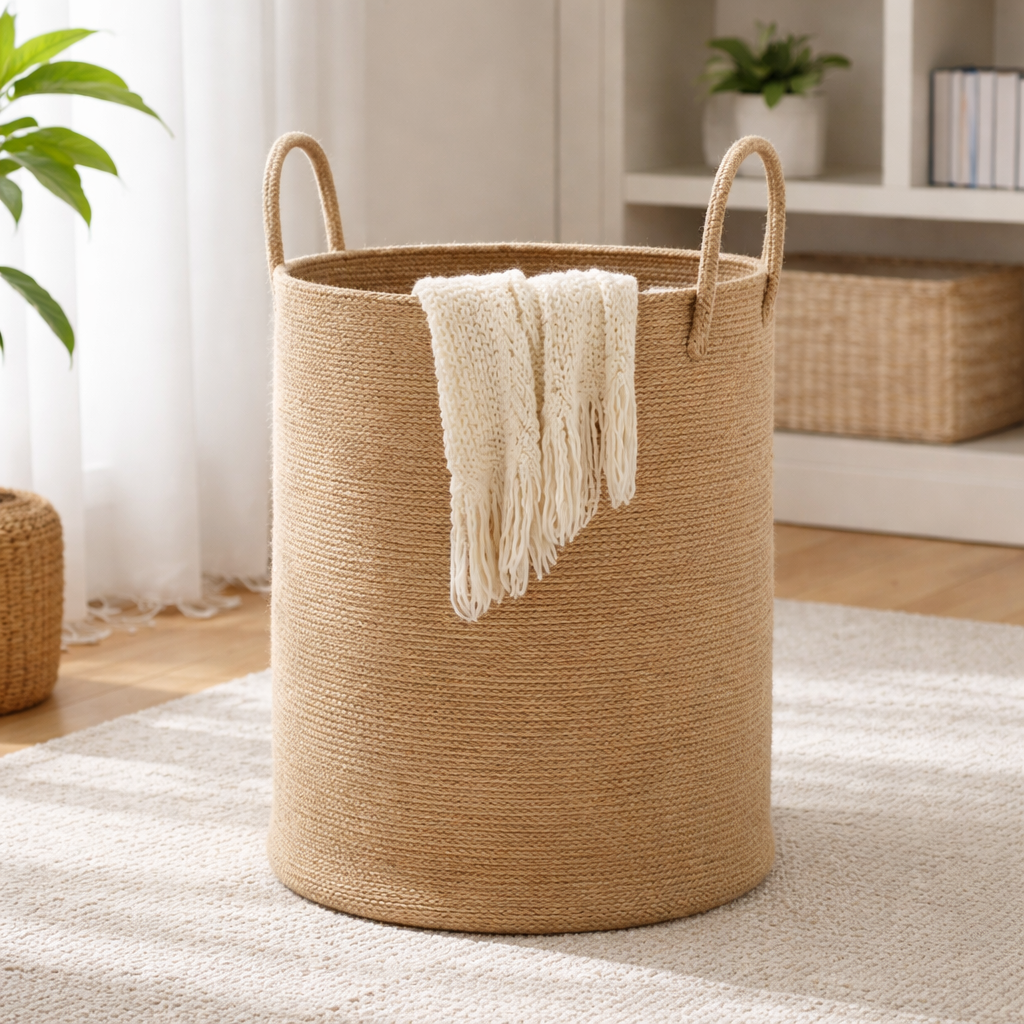Cesta Canasta tejida de cañamo 60 Litros