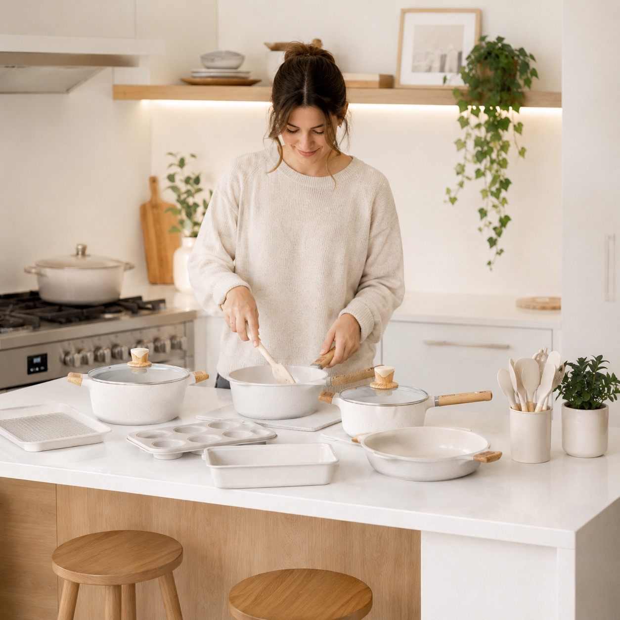 Set de Cocina Antiadherente Multifuncional con Moldes y Utensilios