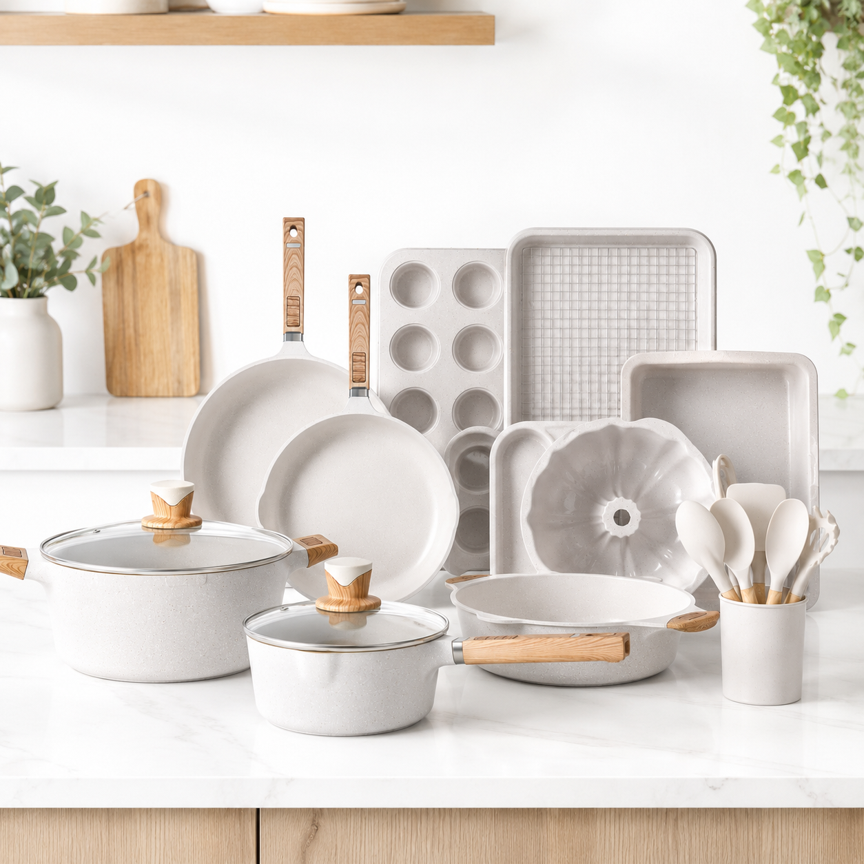 Set de Cocina Antiadherente Multifuncional con Moldes y Utensilios