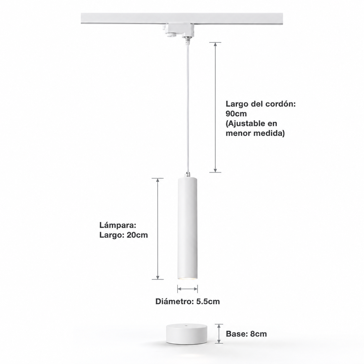 LAMPARA BLANCA PORTA GU10 A RIEL MODELO ENIF KONNERGIE