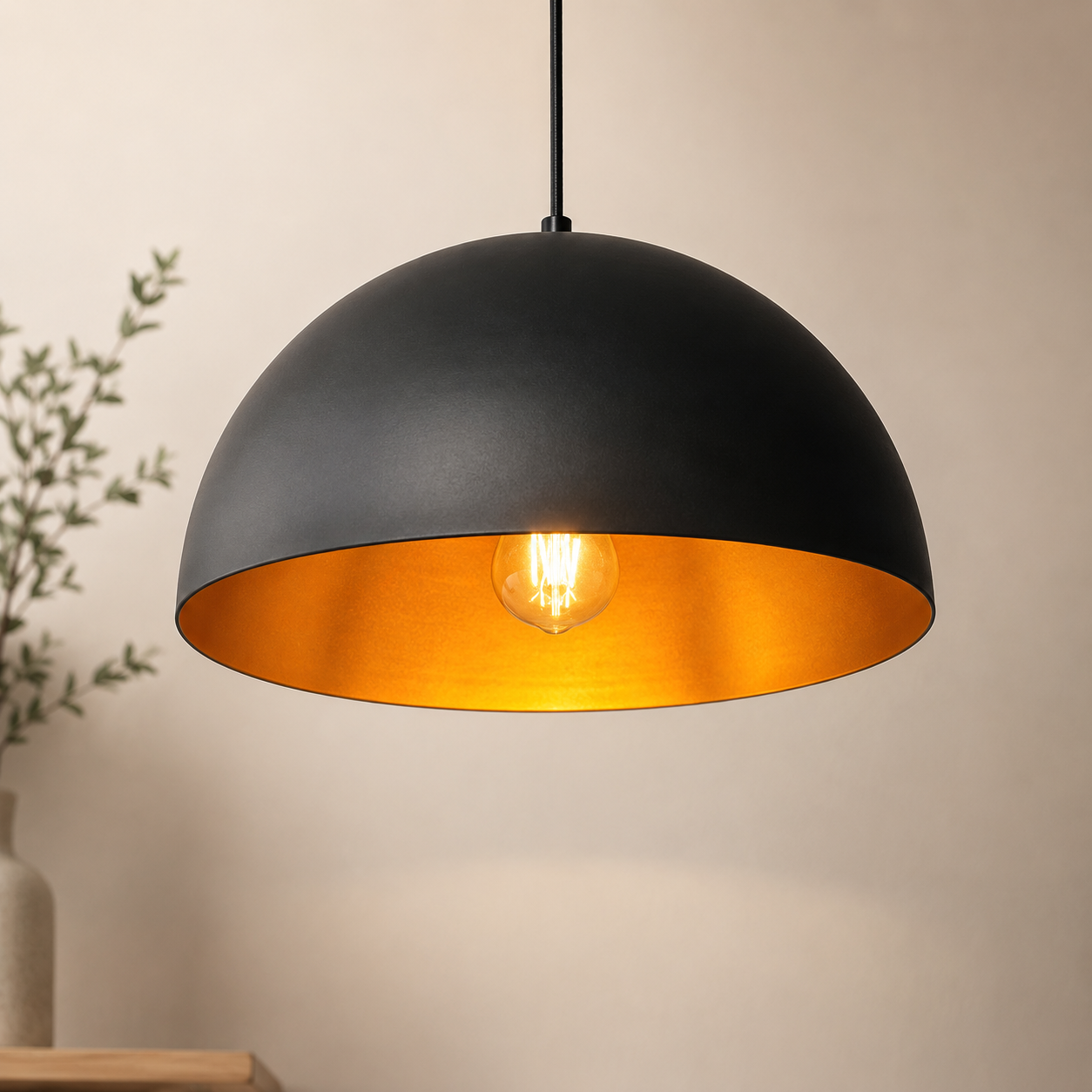 Lámpara colgante negra Loft Prisma