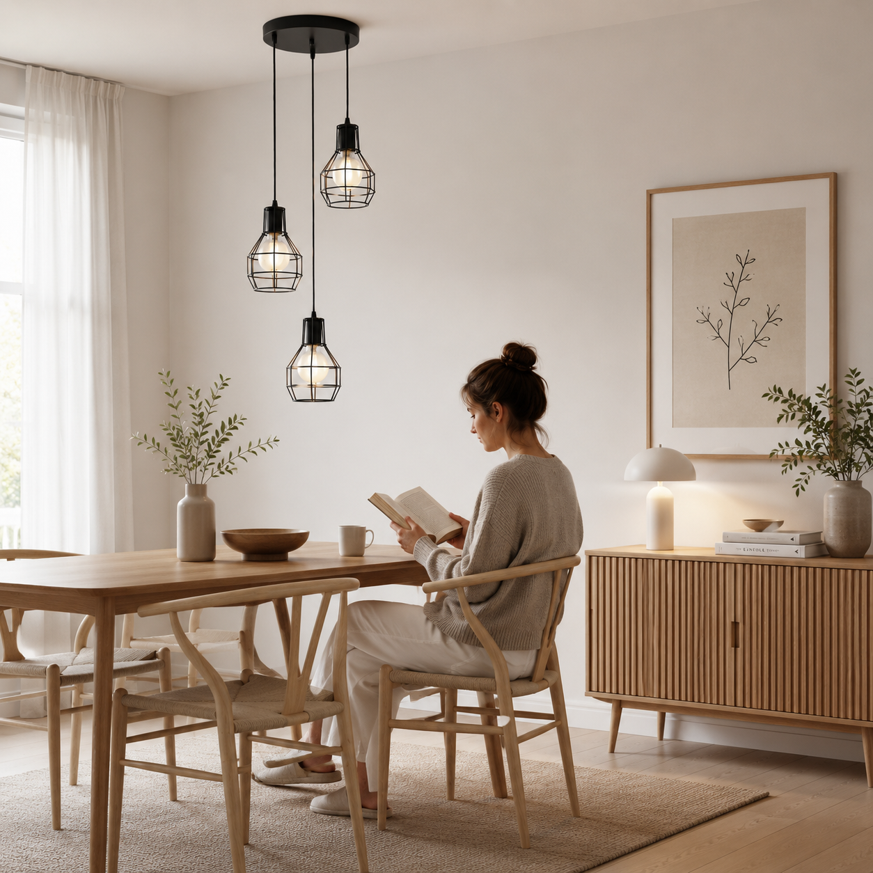 Lámpara colgante triple Loft Ferrara