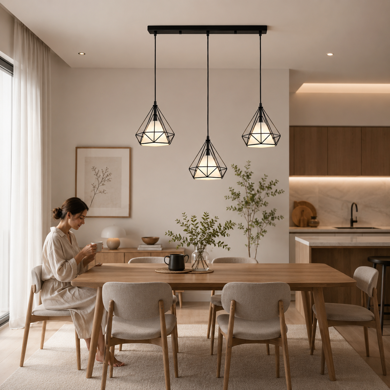 Lámpara colgante triple Nordic Oslo