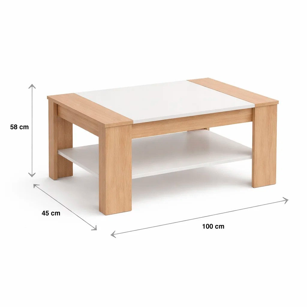 Mesa De Centro Coffee Blanco Roble