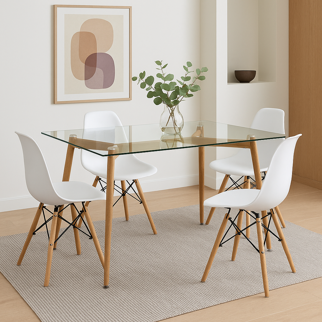 Mesa Eames Rectangular Vidrio