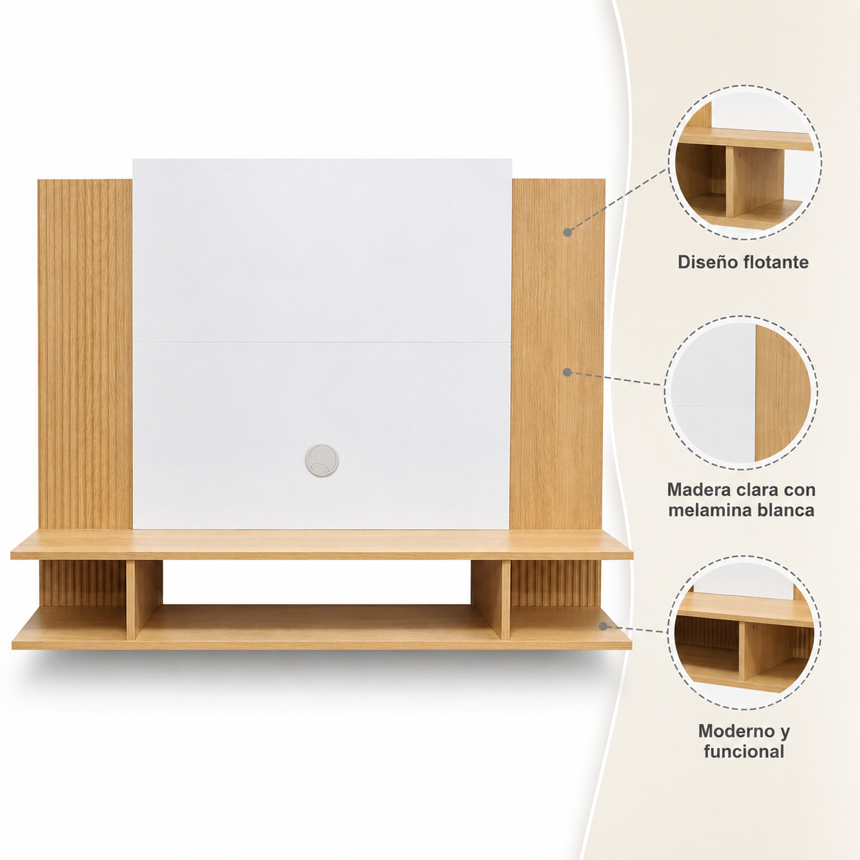 Panel TV 50" Home Nova Madera Clara