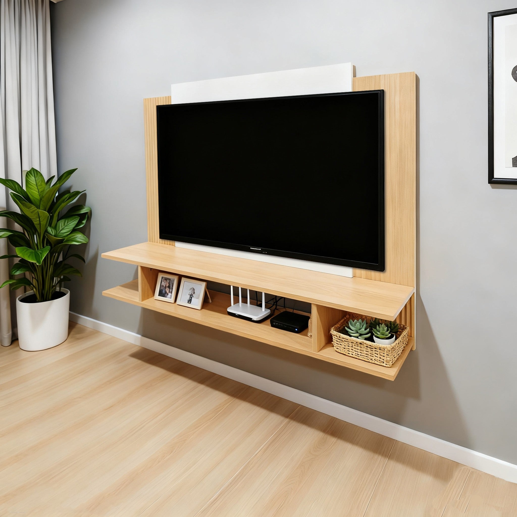 Panel TV 50" Home Nova Madera Clara