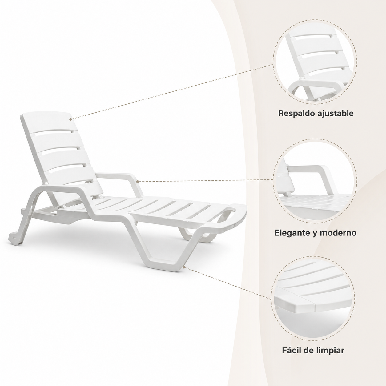 Reposera cabo blanco Reyplast