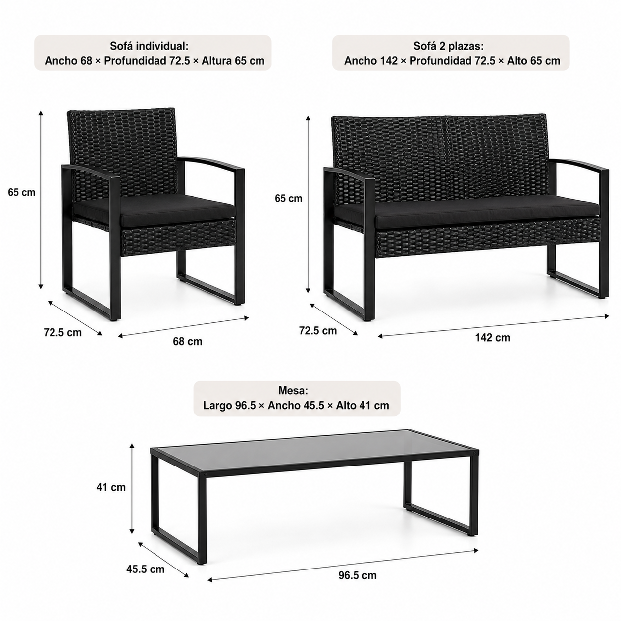 Set de Terraza Virginia Gris