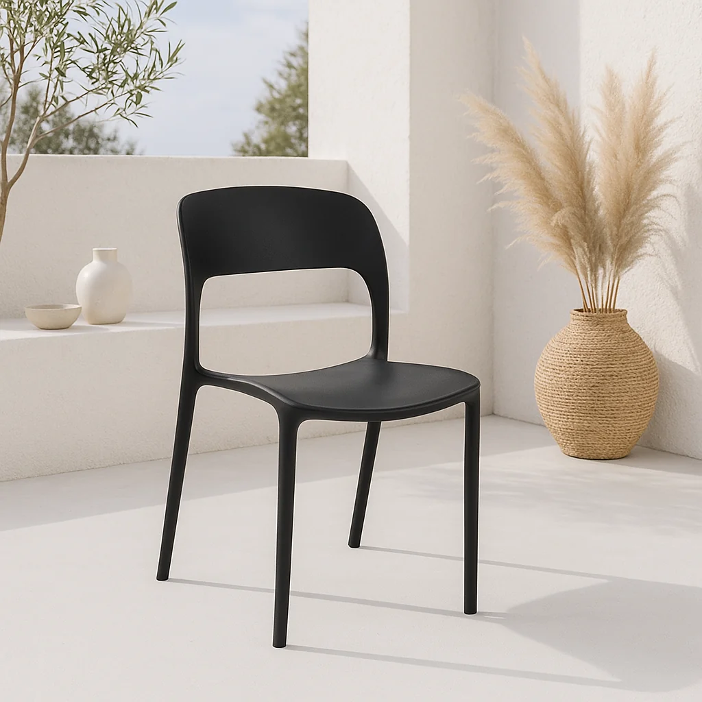 Silla Comedor o Terraza alto trafico Brooklyn Negra