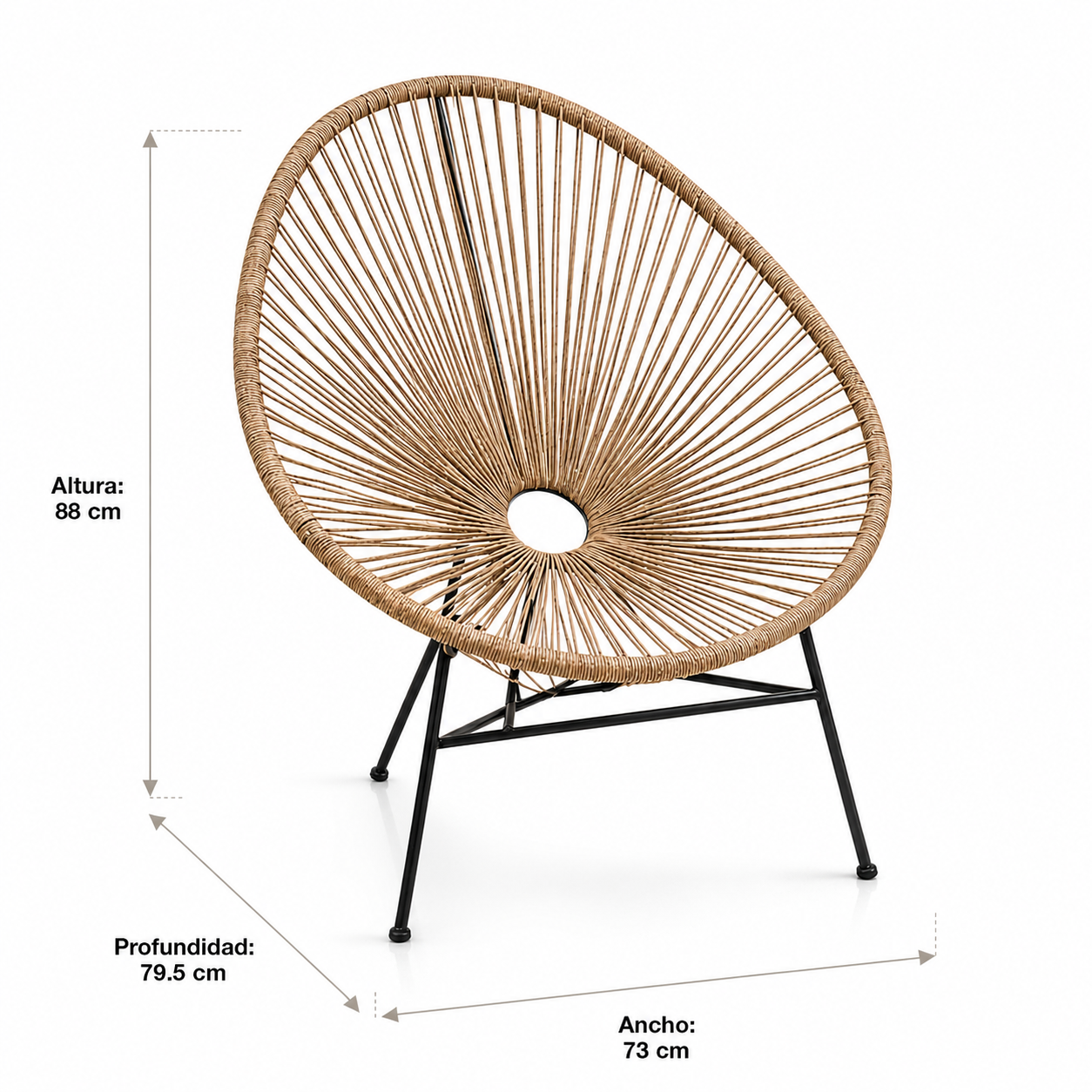 Silla de terraza Veracruz Beige