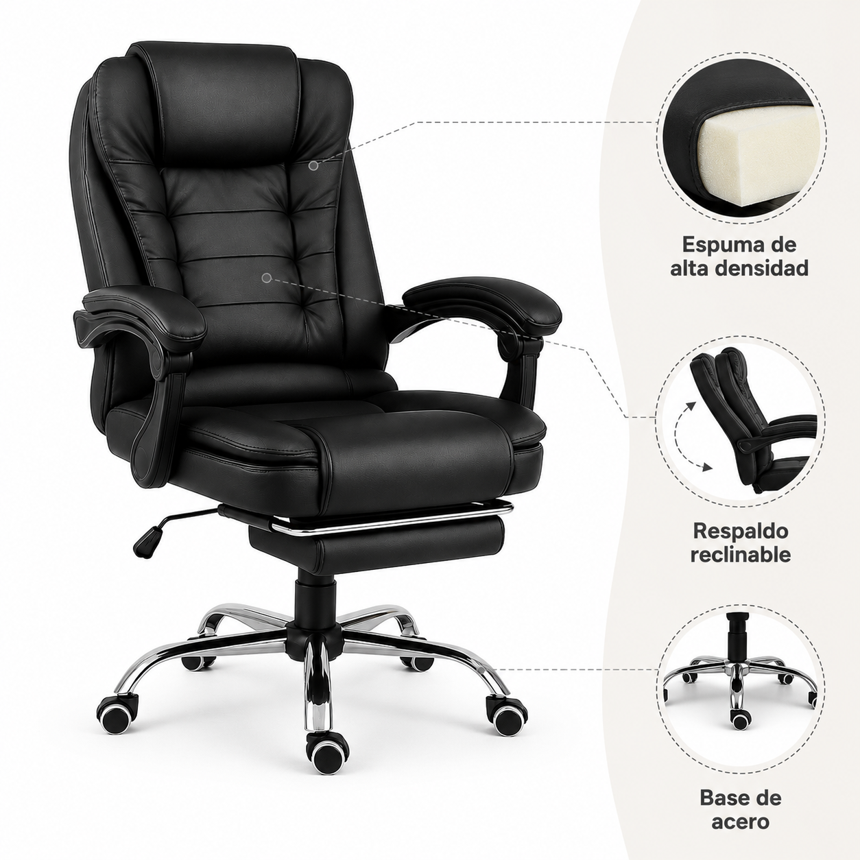 Silla Gerencial Negra Max Confort